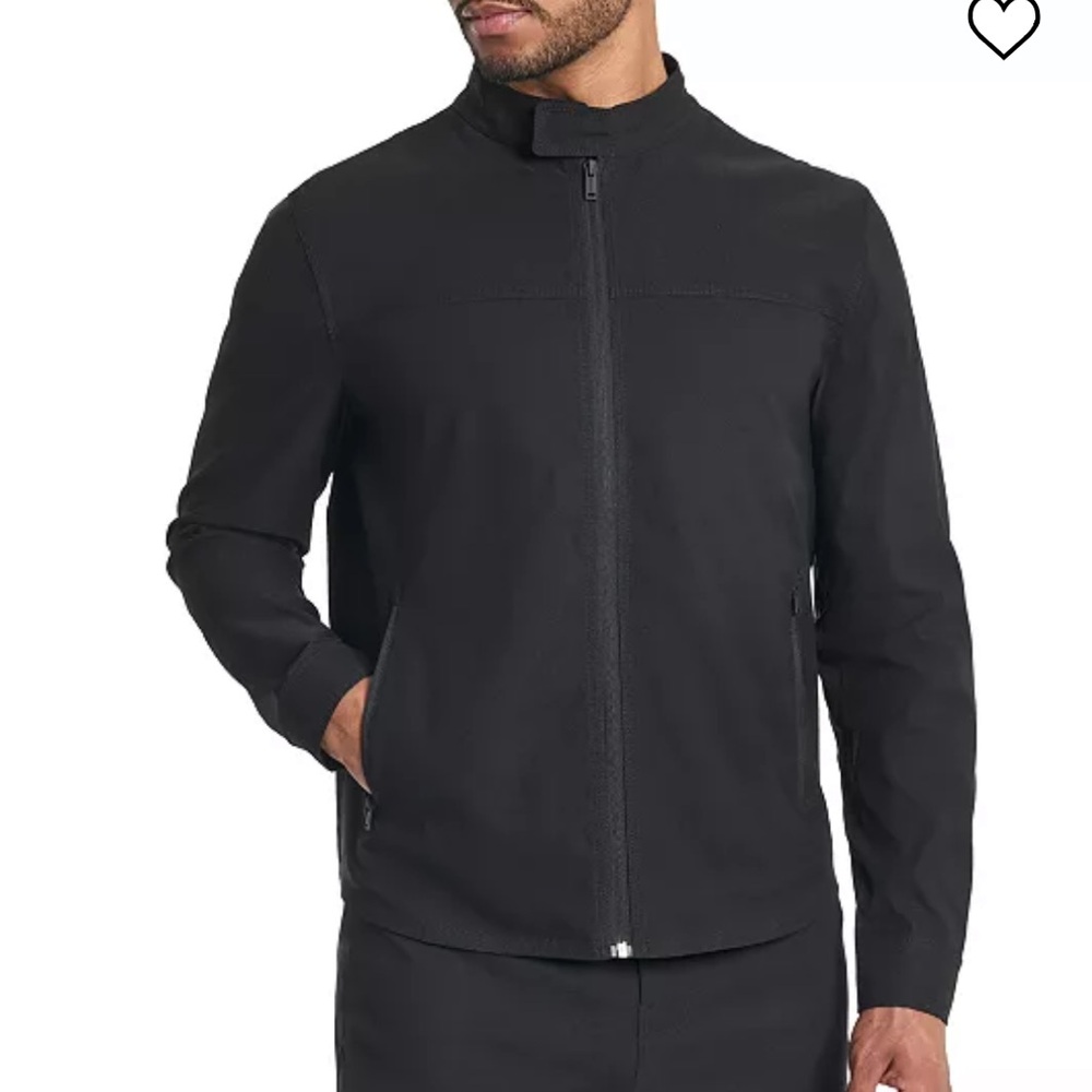 KENNETH COLE FLEX WATER RESISTANT jacket Men's Black Hooded Jacket